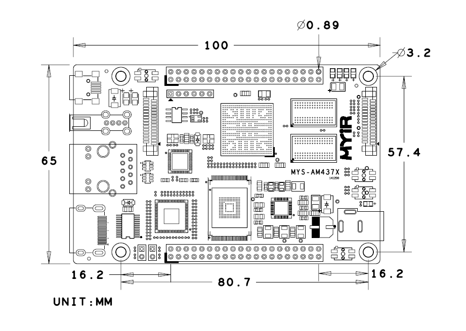 AM437x机械尺寸图